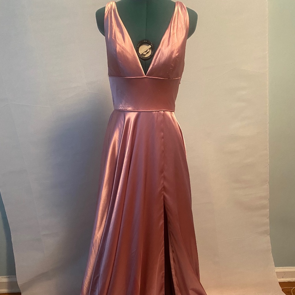 Silk lavender dress, size 6, sample sale